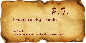 Pruzsinszky Tünde névjegykártya